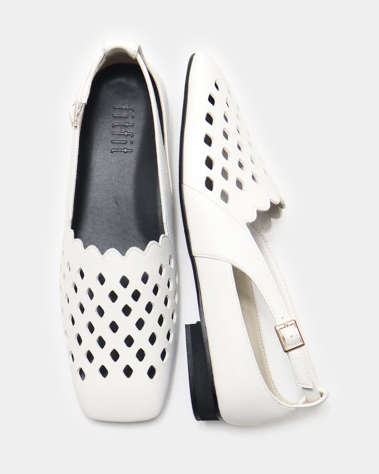 ワイドスクエアカットワークバレエ 詳細画像 オフホワイト 7