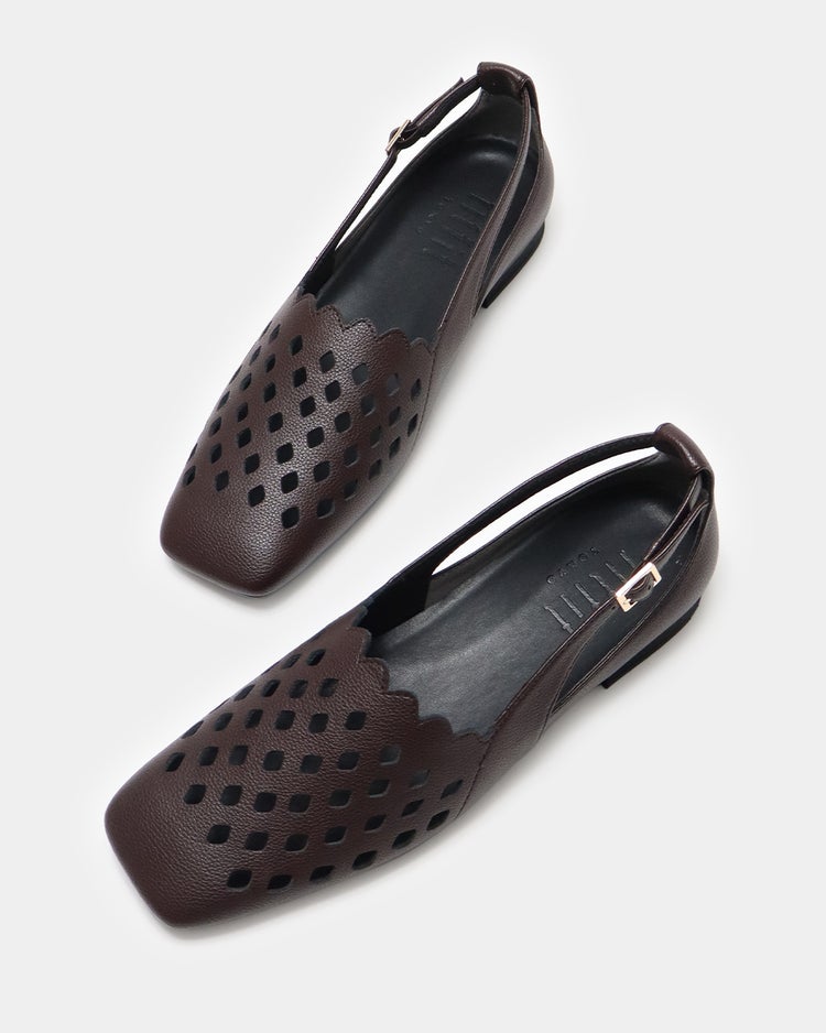 ワイドスクエアカットワークバレエ 詳細画像 ダークブラウン 9