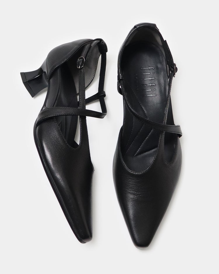 オープンヒールカップパンプス221 詳細画像 ブラック 5