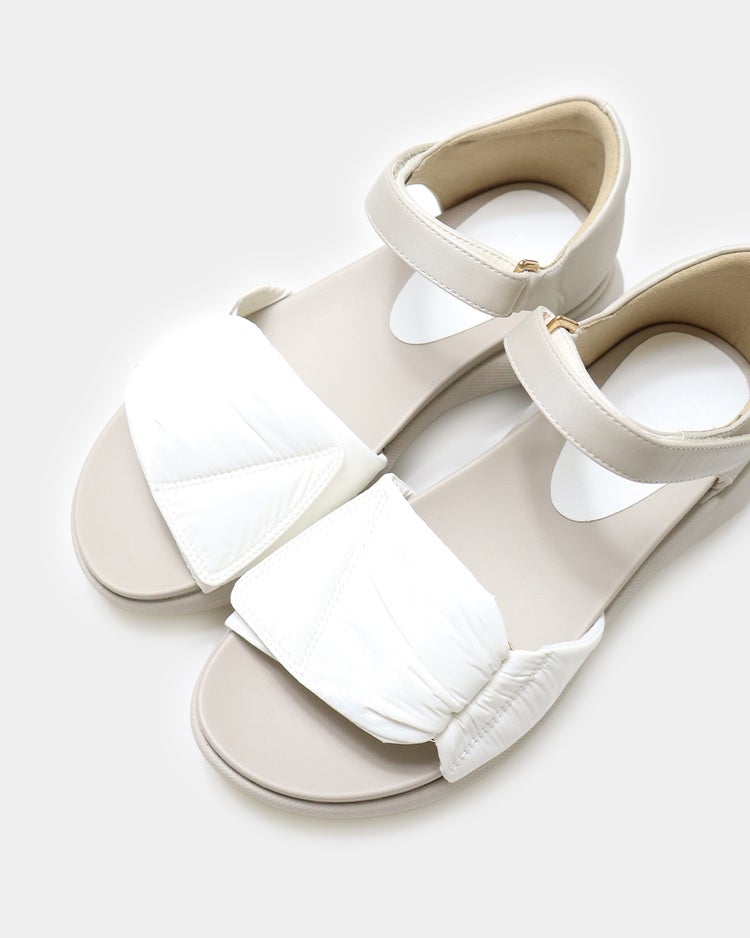 厚底パデットサンダル 詳細画像 ホワイト&times;ベージュ 5