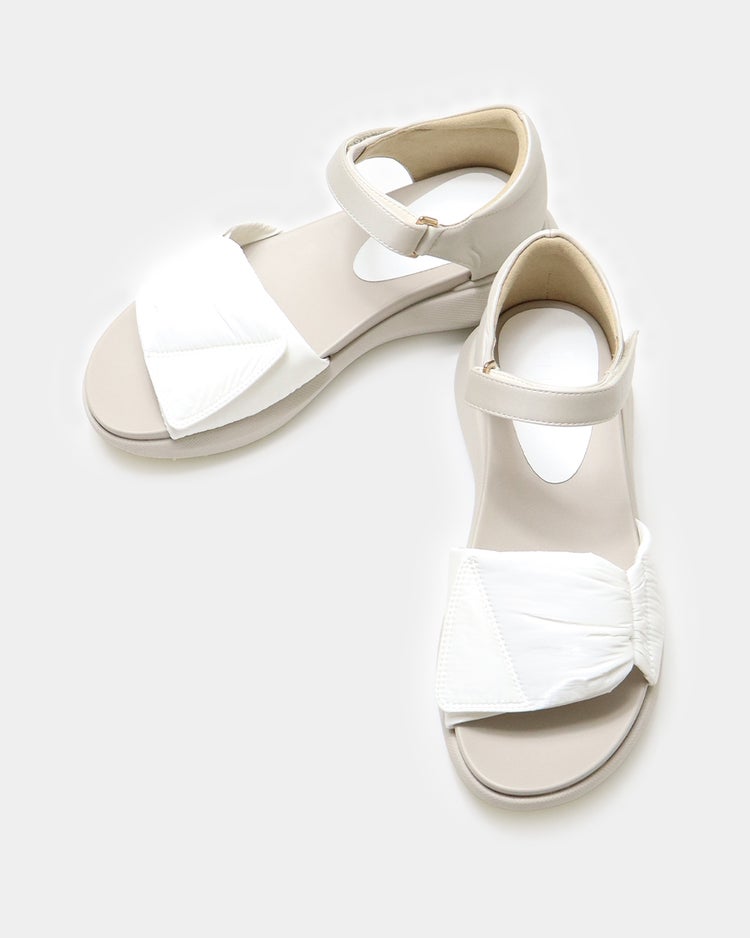 厚底パデットサンダル 詳細画像 ホワイト&times;ベージュ 7
