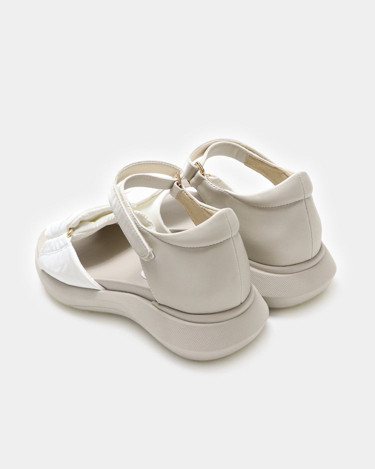 厚底パデットサンダル 詳細画像 ホワイト&times;ベージュ 9