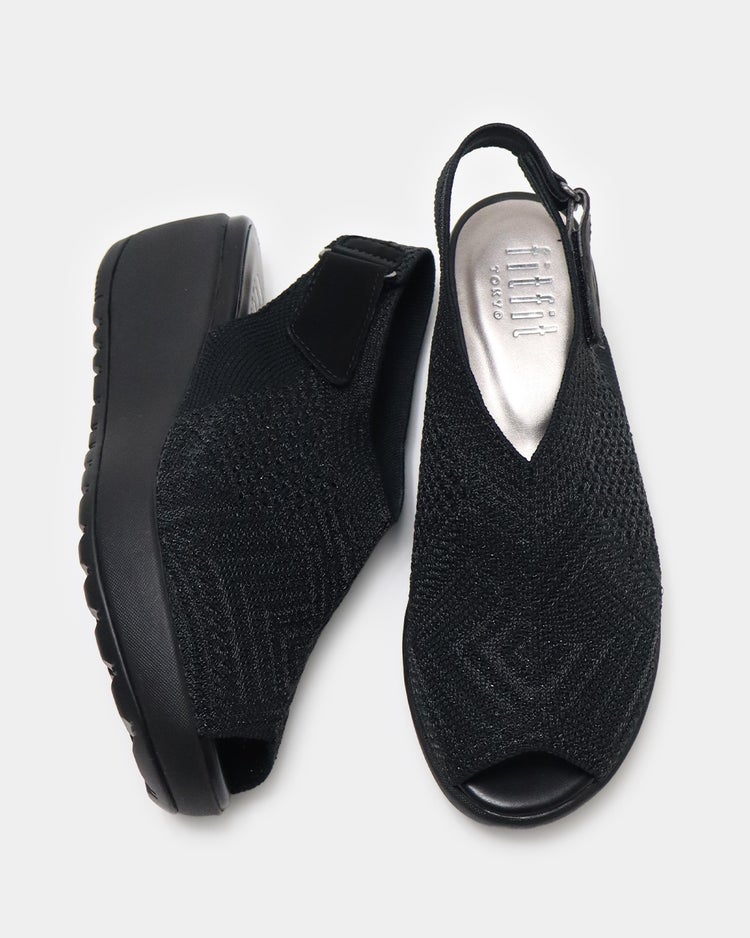 厚底シアーニットサンダル920 詳細画像 ラメブラック 5