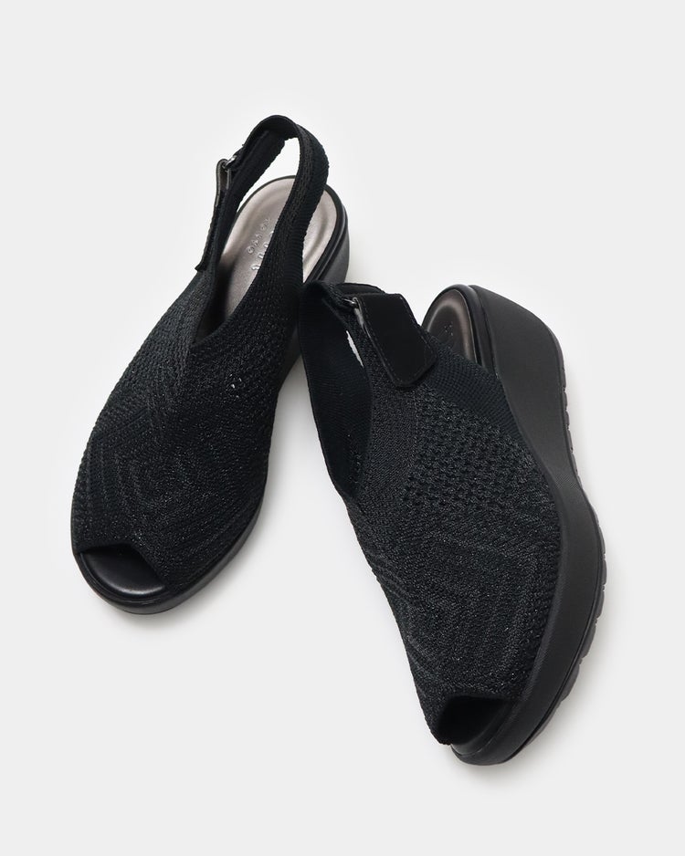 厚底シアーニットサンダル920 詳細画像 ラメブラック 6