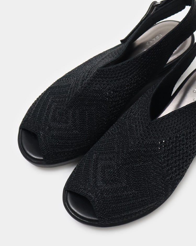 厚底シアーニットサンダル920 詳細画像 ラメブラック 8