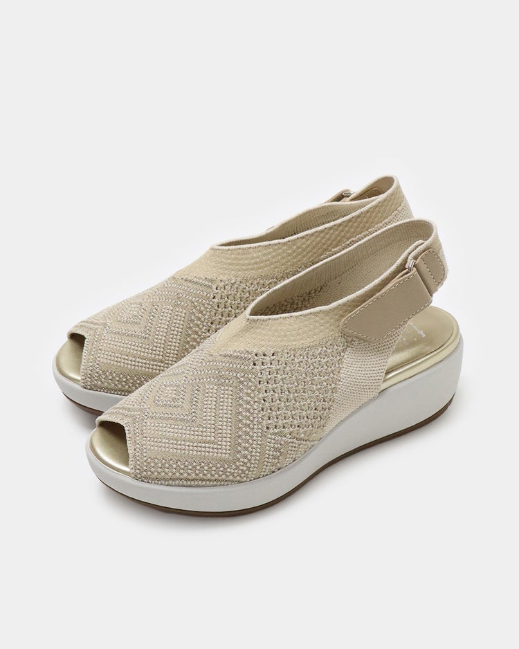 厚底シアーニットサンダル920 詳細画像 ライトベージュ 1