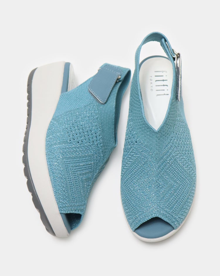 厚底シアーニットサンダル920 詳細画像 スカイブルー 5