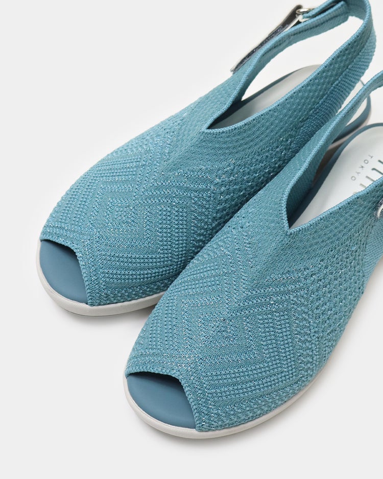 厚底シアーニットサンダル920 詳細画像 スカイブルー 8