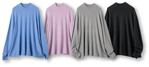 ハイネック・ドロップショルダーニット