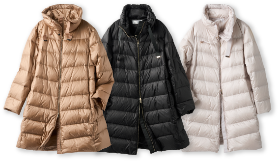 つやAirダウン・スタンドカラーロングコート