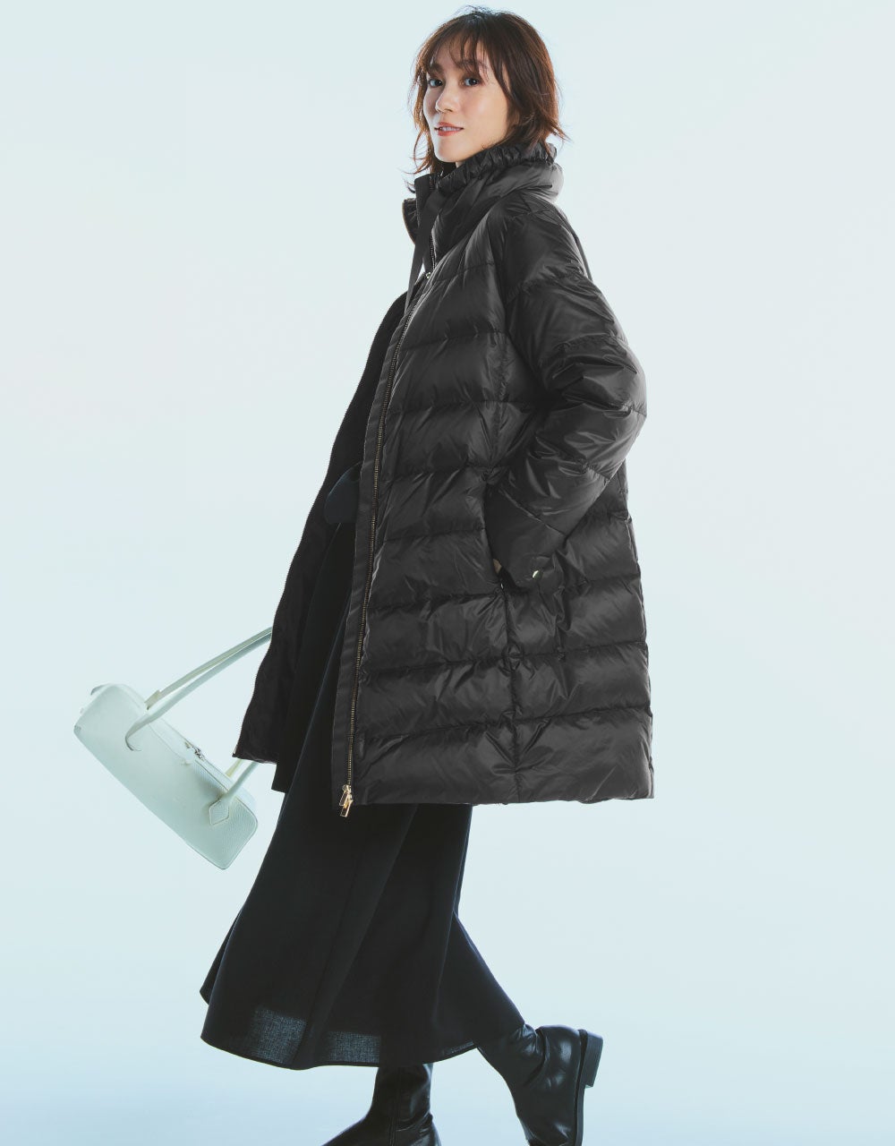 つやAirダウン・スタンドカラーロングコート