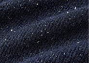 ラメ糸スパンコールニット・片畦タートルネック