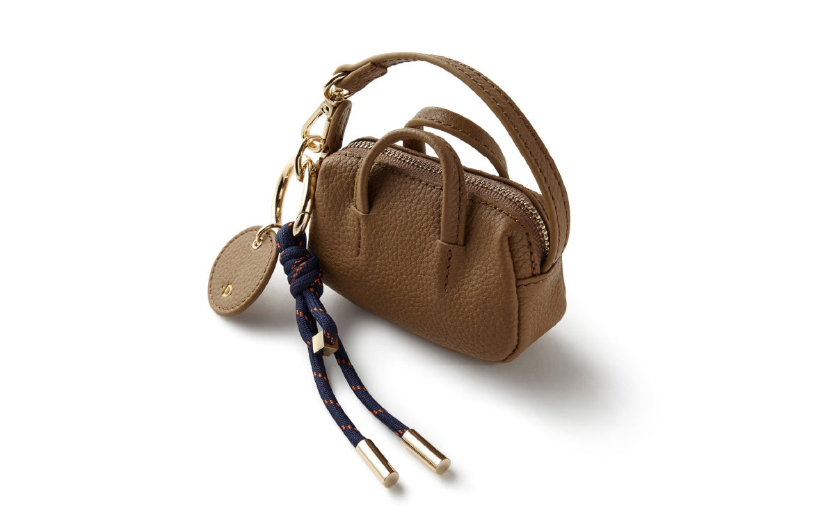 本革・ミニバッグチャーム／キーリング付き