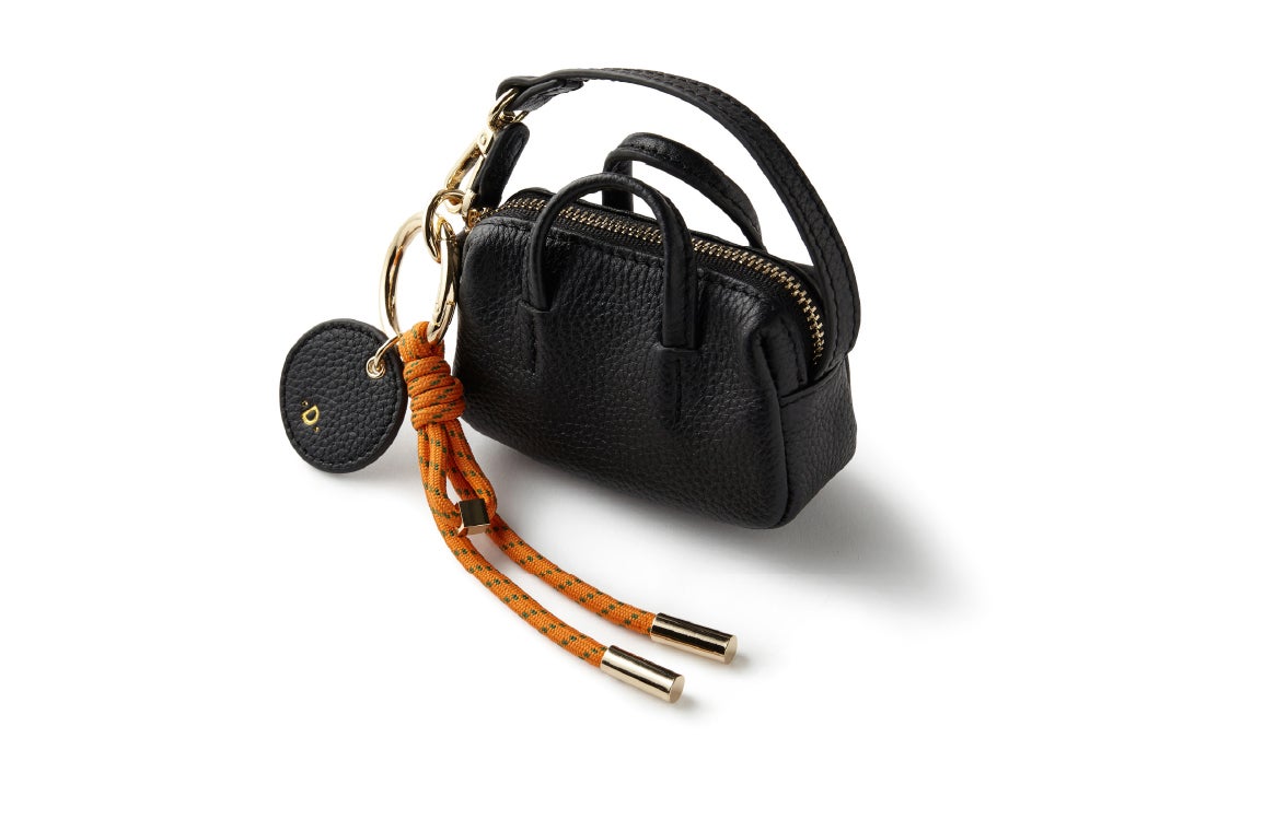 本革・ミニバッグチャーム／キーリング付き