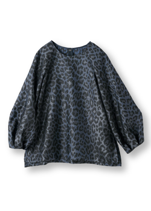 レオパードジャカード・フォルムブラウス