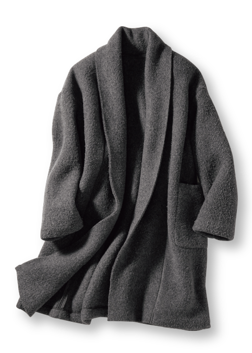 ストレッチウール・ショールカラーコート