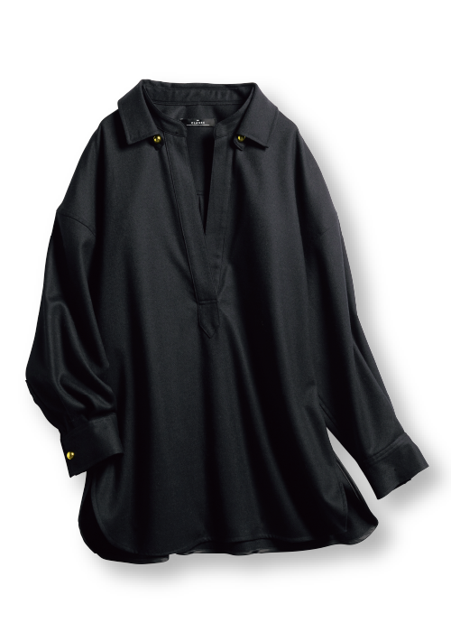 高密度フラノ・スキッパーブラウス