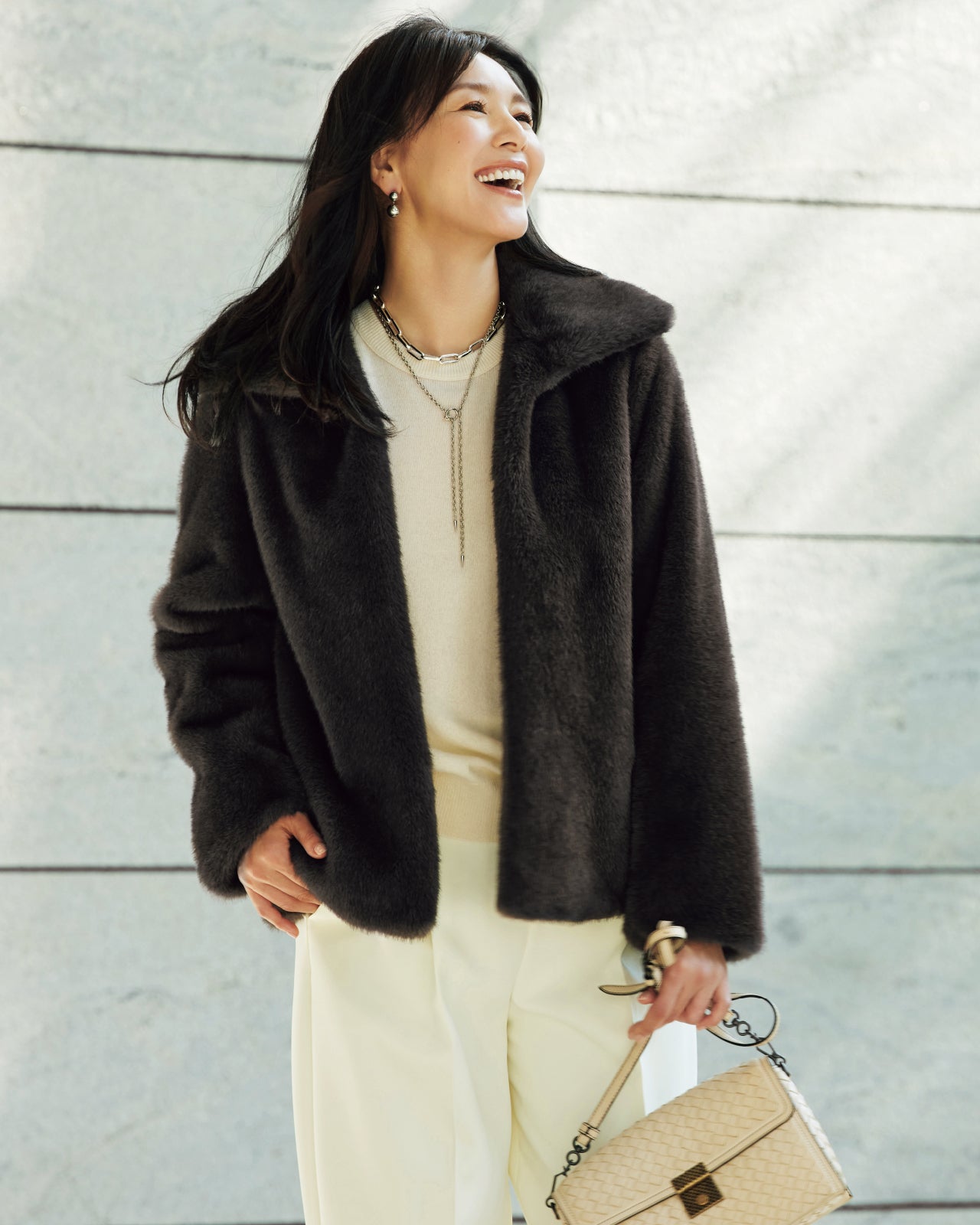 エコミンク・衿付きブルゾン