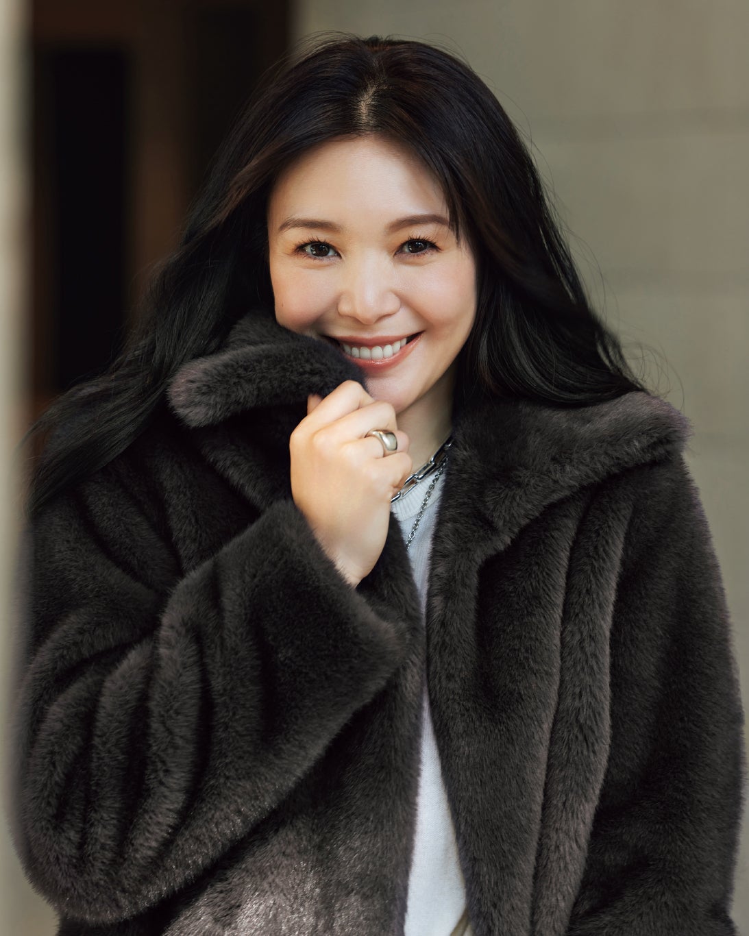 エコミンク・衿付きブルゾン