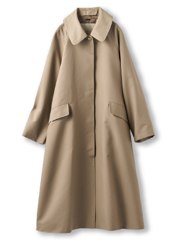 高密度ダブルクロス・ステンカラーコート