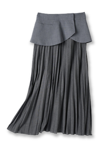 ドレープボイル・ドッキングプリーツスカート