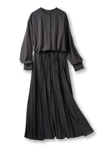 ドレープボイル・ブラウジングシャツワンピース