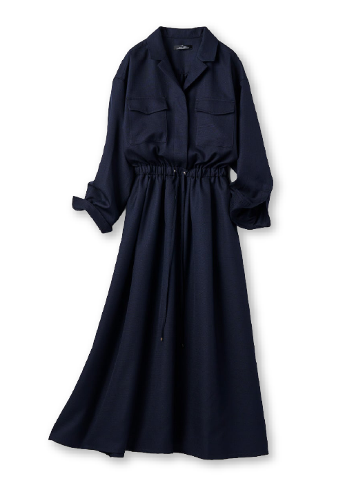 ブッチャー織り・ポケットシャツワンピ