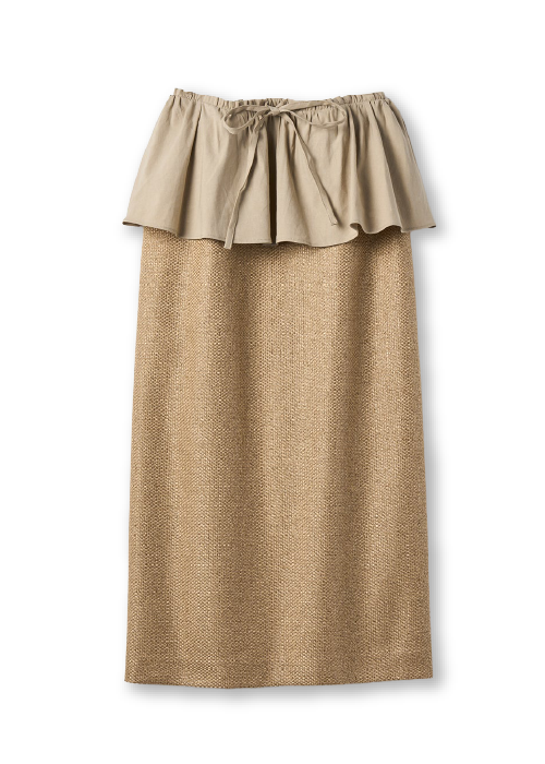 バスケット織り・2WAYペプラムスカート