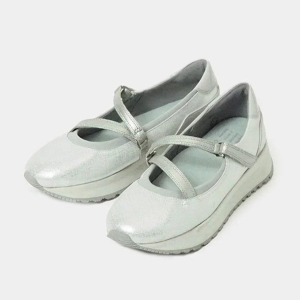 アナトミックレザーバレエ シルバー