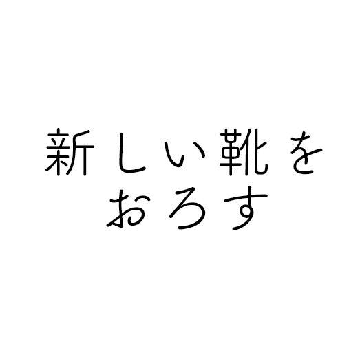 新しい靴をおろす