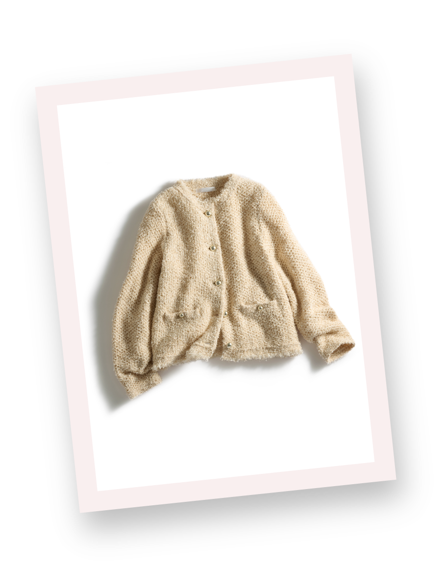 ツイーディニット・メタル釦ジャケット