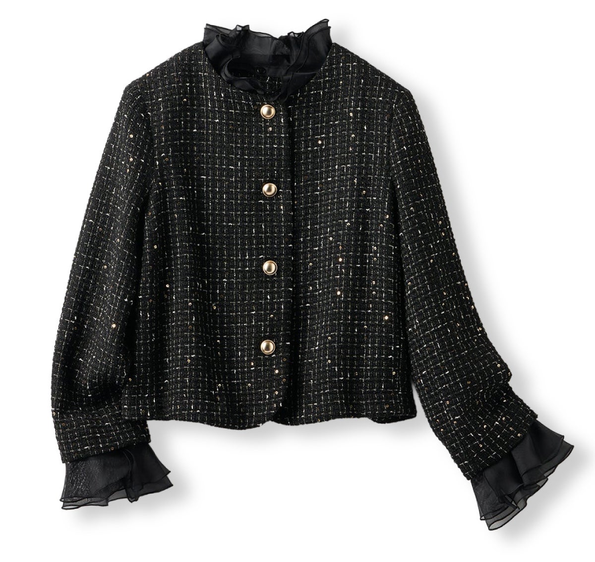 ツイーディジャカード・異素材コンビジャケット