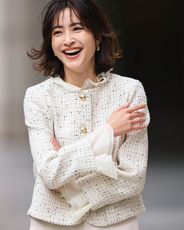 ツイーディジャカード・異素材コンビジャケット