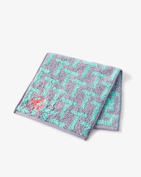 Doガード・抗ウイルス今治刺繍ハンカチ(ターコイズ)